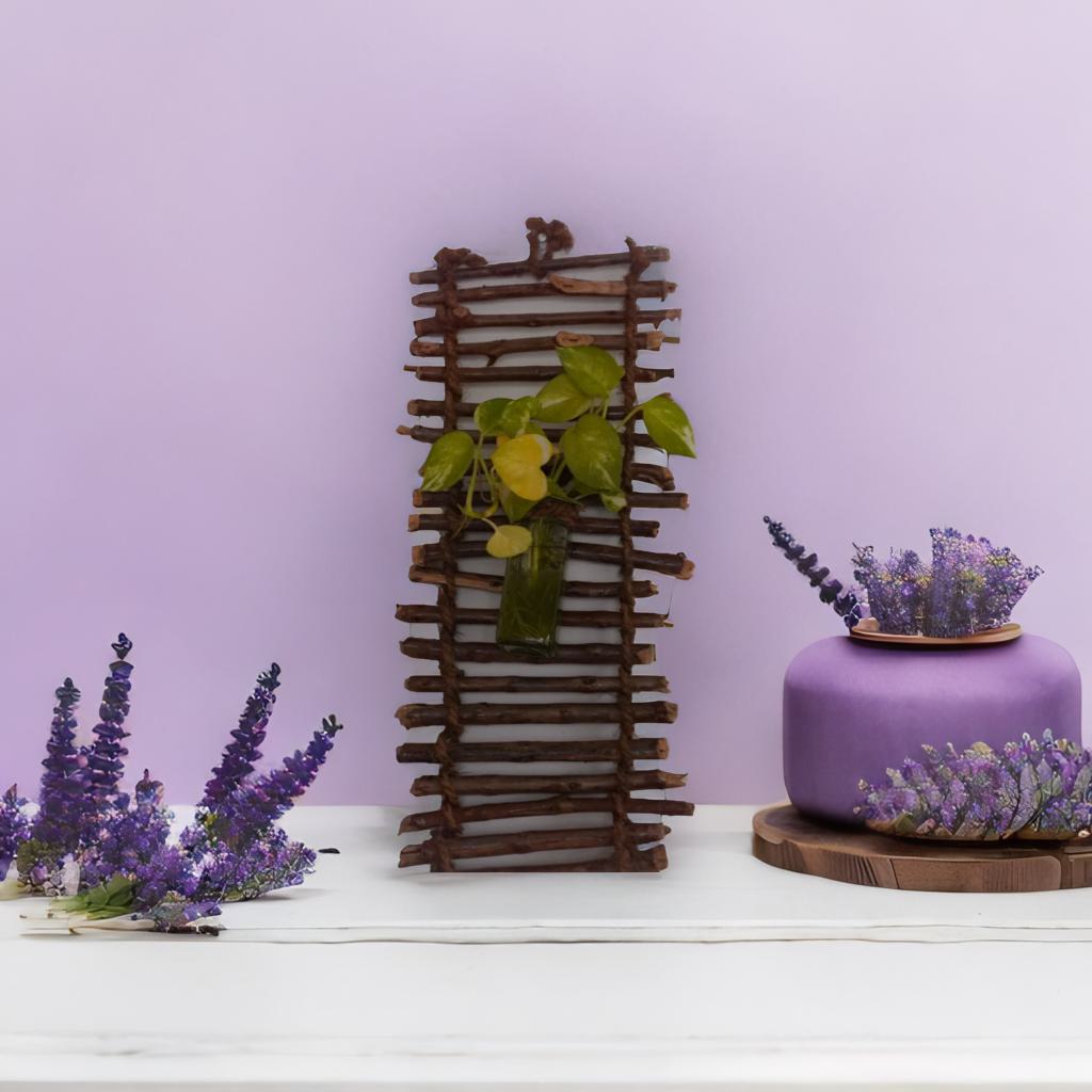 Rustic Ladder Wall Plant Holder